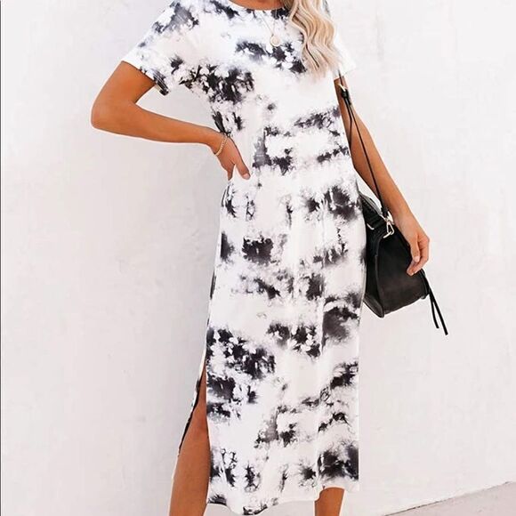🎉HP🎉NEW Tie Dye Print Split Dress - Picture 4 of 8